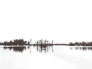 Scenic view of lake against clear sky