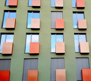Low angle view of multi colored building