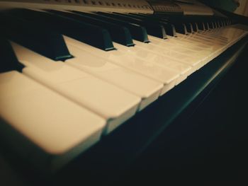 Close-up of piano keys