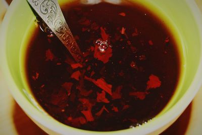 Close-up of drink in bowl on table