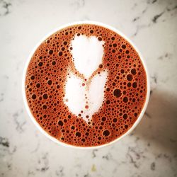 High angle view of coffee