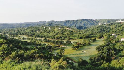 Scenic view of landscape against clear sky