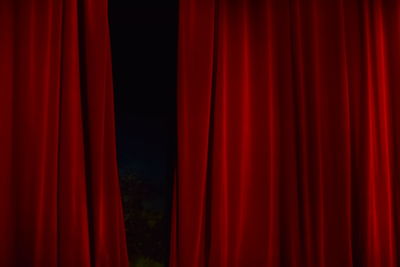 Close-up of red curtain