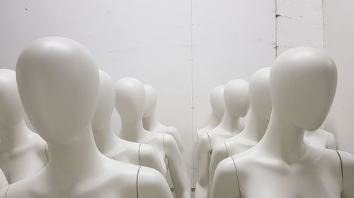 Close-up of mannequins