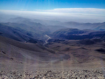 Aerial view of dramatic landscape