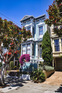 Low angle view of house against clear sky