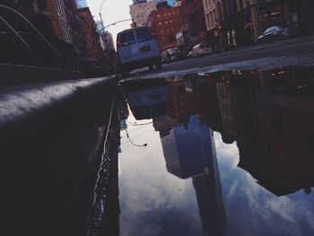 Reflection of buildings in water