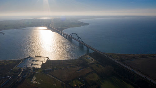 High angle view of sea against sky