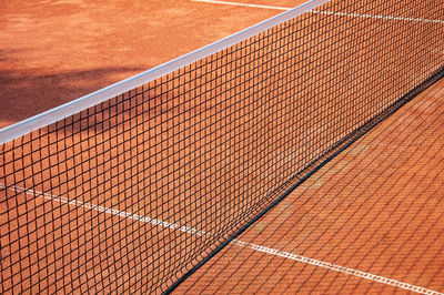 High angle view of tennis court