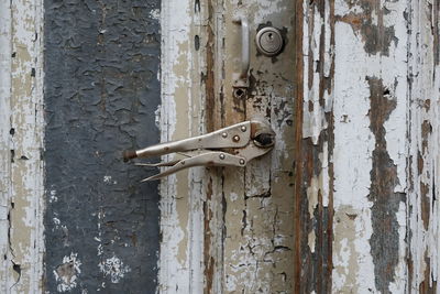 Close-up of closed door