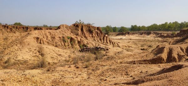Panoramic view of desert against sky