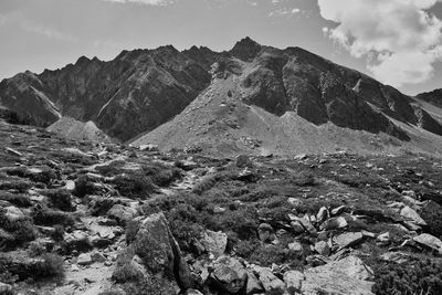 Scenic view of mountains against sky