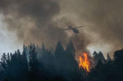 Low angle view of fire in sky