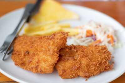 Close-up of meal served in plate