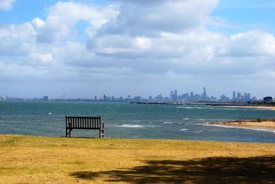 View of sea against cloudy sky