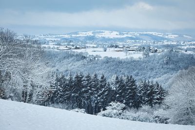 Cold snow countryside - aveyron france