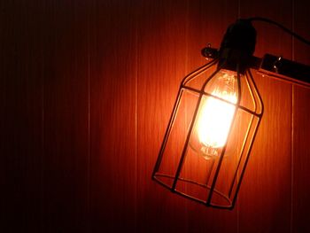 Lamp post in dark room