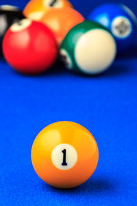 Close-up of balls on table