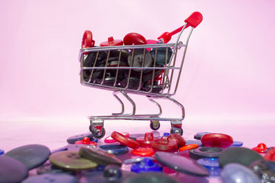 Close-up of multi colored pencils on table