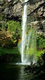 Scenic view of waterfall