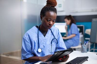 Doctor working at clinic