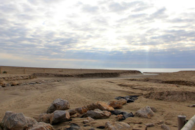 Scenic view of desert against sky