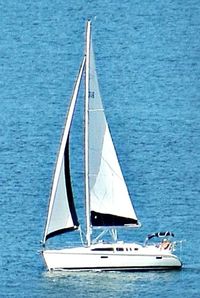 Boats in calm blue sea