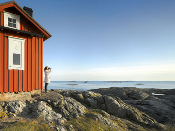 Woman looking at sea