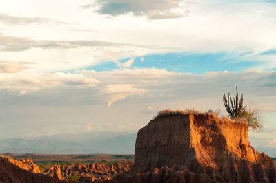 Eroded cliff with sky in background