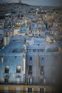 High angle view of buildings in city