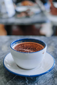 Close-up of coffee on table