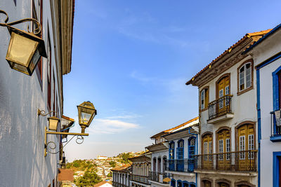 Historic city of ouro preto in minas gerais with its colonial architecture houses, lanterns