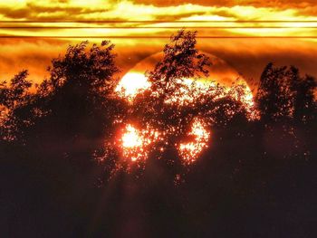 Scenic view of sea at sunset