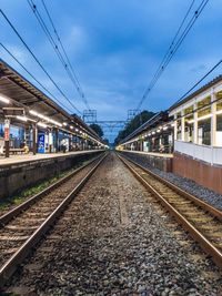 Railroad tracks against sky