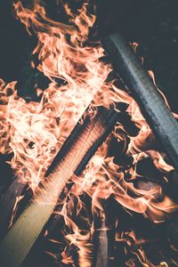 Close-up of bonfire