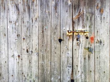 Close-up of metal door