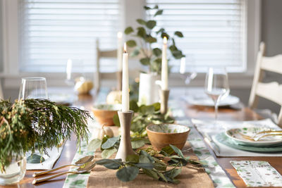 Close-up of potted plant on table at home