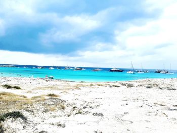 Scenic view of beach against sky