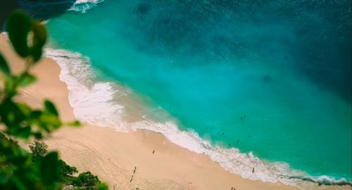 High angle view of beach