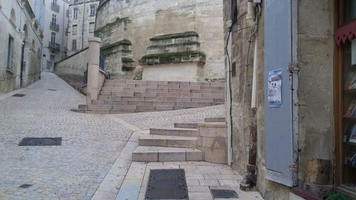 Steps amidst buildings