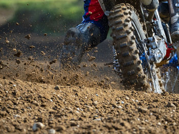 Debris on ground on a motocross track