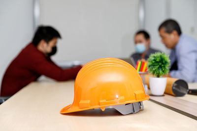 People working on table