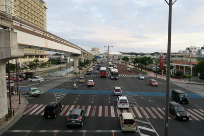 Traffic on road in city