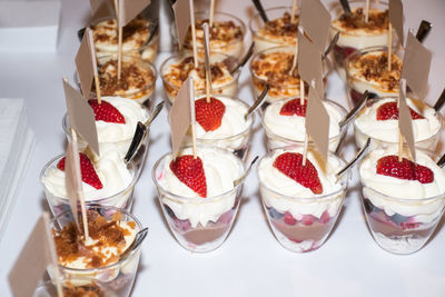 Close-up of fruits served on table