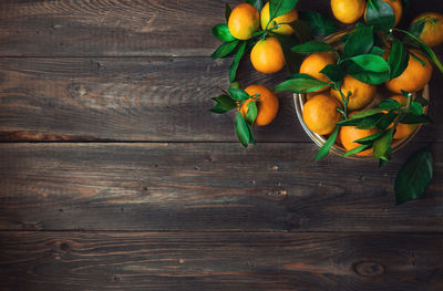 High angle view of fruits on table