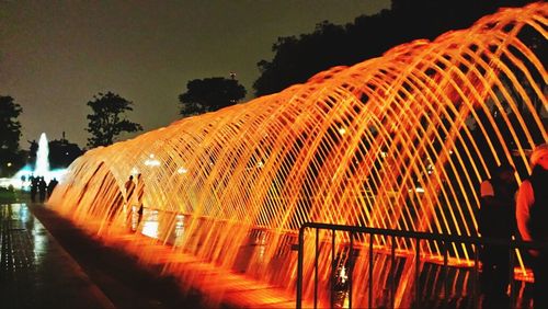 View of illuminated building