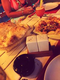 Close-up of food on table