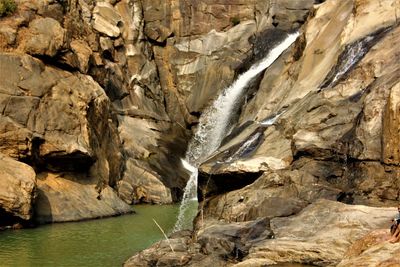 Rock formation by river
