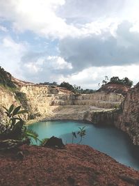 Scenic view of river against sky