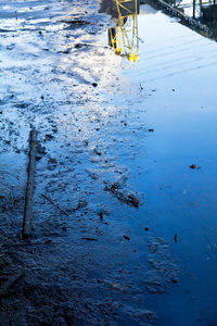 Close-up of frozen lake